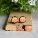 Kolczyki sztyfty z naturalnego drewna
