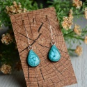 Turkusowe długie kolczyki w kształcie łezki