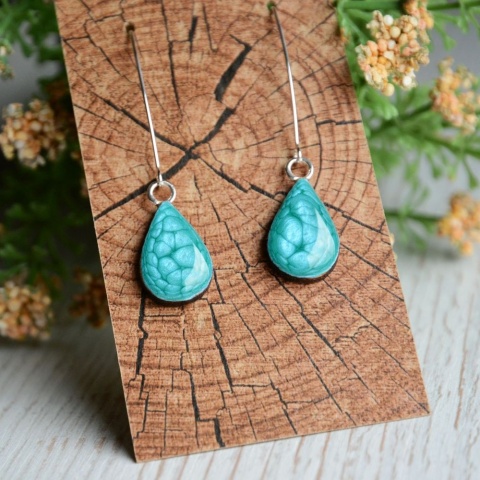 Długie niebieskie kolczyki handmade