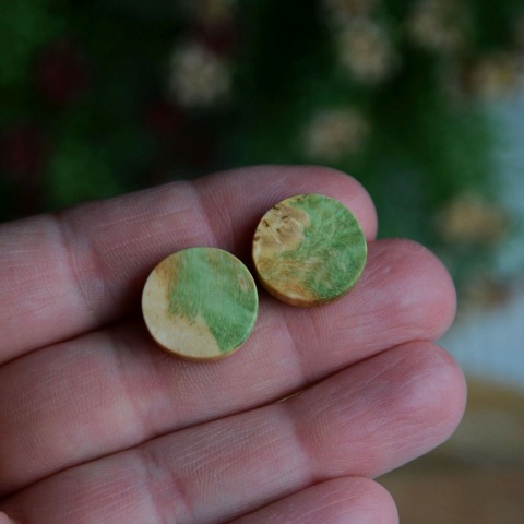 Duże zielone kolczyki sztyfty koła